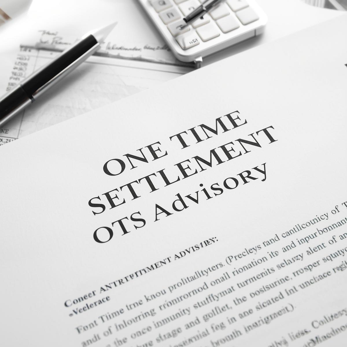 One Time Settlement (OTS) Advisory